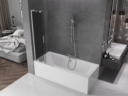 Mexen Velar L Badewannenabtrennung 2-flügelig Schiebbar 70 x 150 cm, Graphit, Chrom - 896-070-003-41-01