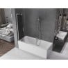 Mexen Velar L Duschwand für Badewanne 2-teilig, zum Schieben, 75 x 150 cm, Graphit, Chrom - 896-075-003-41-01
