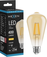 Mexen Vintis LED-Filamentbirne E27, ST64, 4W, Warm - 2200K, 400 lm, bernstein - L152-E27-0422-50