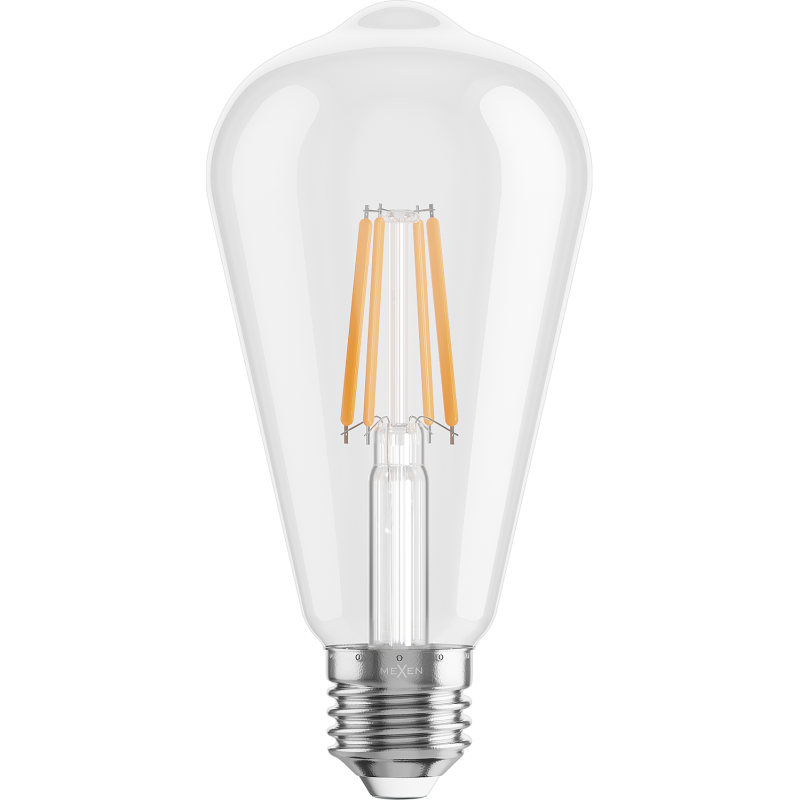 Mexen Vintis LED-Filamentlampe E27, ST64, 6W, Warm - 2200K, 720 lm, klar - L152-E27-0622-00