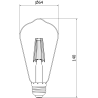 Mexen Vintis LED-Filamentlampe E27, ST64, 6W, Warm - 2200K, 720 lm, klar - L152-E27-0622-00