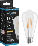 Mexen Vintis LED-Filamentlampe E27, ST64, 6W, Warm - 2200K, 720 lm, klar - L152-E27-0622-00