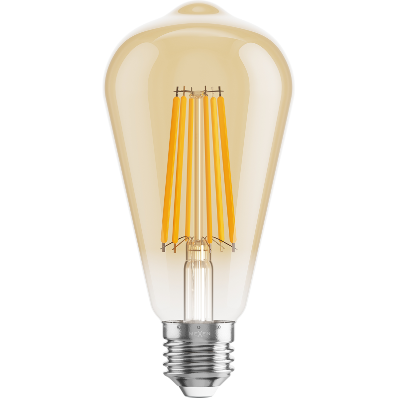 Mexen Vintis LED-Filamentlampe E27, ST64, 10W, Warm - 2200K, 910 lm, bernstein - L152-E27-1022-50
