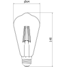 Mexen Vintis LED-Filament-Glühbirne E27, ST64, 6W, Warm - 2700K, 510 lm, Rauch - L152-E27-0627-70