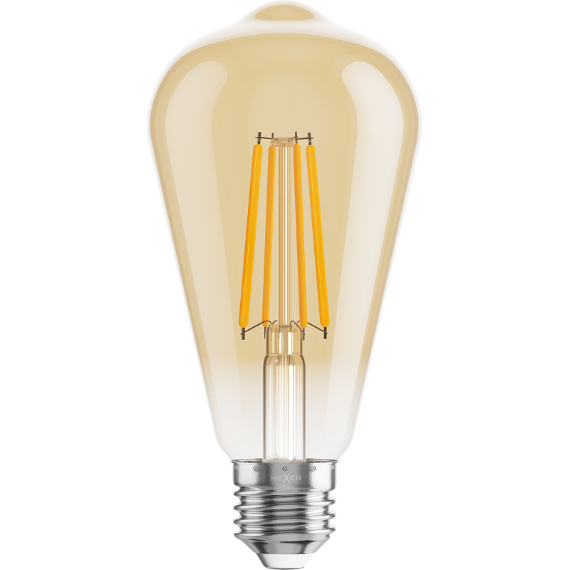 Mexen Vintis LED-Filament-Glühbirne E27, ST64, 8W, Warm - 2700K, 750 lm, amber - L152-E27-0827-50