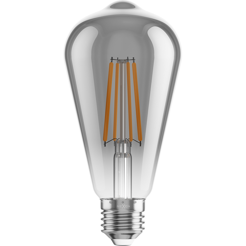 Mexen Vintis LED-Filament-Glühlampe E27, ST64, 8W, Warm - 2700K, 680 lm, rauch - L152-E27-0827-70