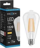 Mexen Vintis LED-Filament-Glühbirne E27, ST64, 10W, Warm - 2700K, 1320 lm, klar - L152-E27-1027-00