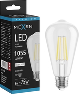 Mexen Vintis LED-Filamentlampe E27, ST64, 8W, Neutral - 4000K, 1055 lm, klar - L152-E27-0840-00