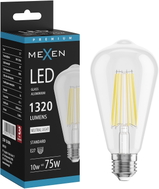 Mexen Vintis LED-Filamentlampe E27, ST64, 10W, Neutral - 4000K, 1320 lm, klar - L152-E27-1040-00