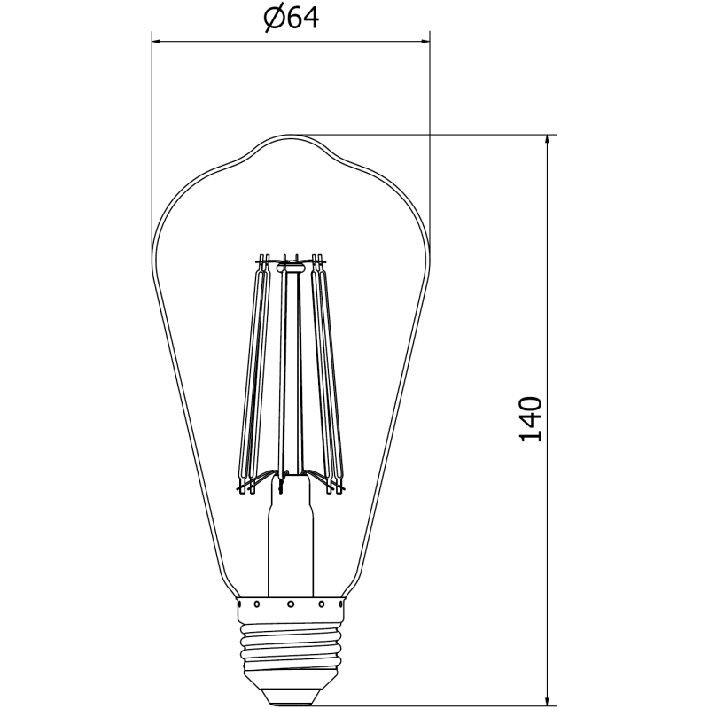Mexen Vintis LED-Filamentlampe E27, ST64, 10W, Neutral - 4000K, 1320 lm, klar - L152-E27-1040-00