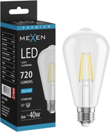 Mexen Vintis LED-Filament-Glühbirne E27, ST64, 6W, Kalt - 6500K, 720 lm, klar - L152-E27-0665-00