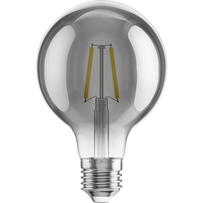 Mexen Vintis LED-Filamentlampe E27, G80, 2W, Warmweiß - 2200K, 150 lm, Rauch - L155-E27-0222-70
