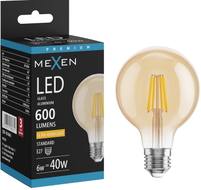 Mexen Vintis LED-Filament-Birne E27, G80, 6W, Warm - 2200K, 600 lm, amber - L155-E27-0622-50