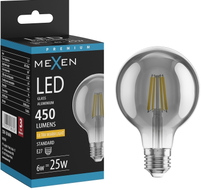 Mexen Vintis LED-Filamentlampe E27, G80, 6W, Warm - 2200K, 450 lm, Rauch - L155-E27-0622-70