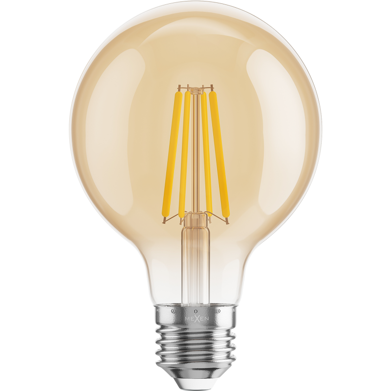 Mexen Vintis LED-Filament-Glühbirne E27, G80, 8W, Warm - 2200K, 750 lm, amber - L155-E27-0822-50