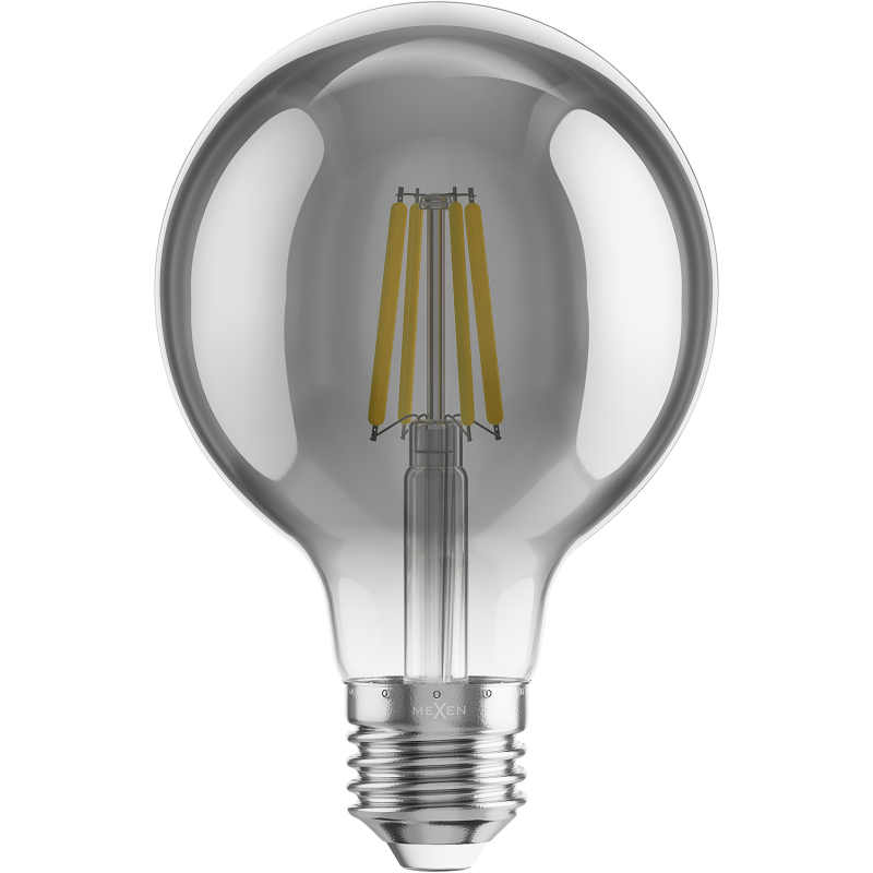 Mexen Vintis LED-Filamentlampe E27, G80, 4W, Warm - 2200K, 280 lm, Rauchgrau - L155-E27-0422-70