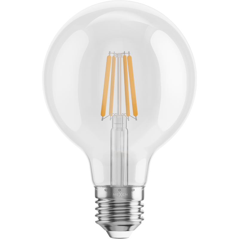 Mexen Vintis LED-Filamentlampe E27, G80, 6W, Warm - 2700K, 720 lm, klar - L155-E27-0627-00