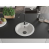 Mexen Diego granitspüle 1-beckig 488 x 480 mm, weiß, schwarzer Siphon - 6512481000-20-B