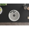 Mexen Diego granitspüle 1-beckig 488 x 480 mm, weiß, schwarzer Siphon - 6512481000-20-B