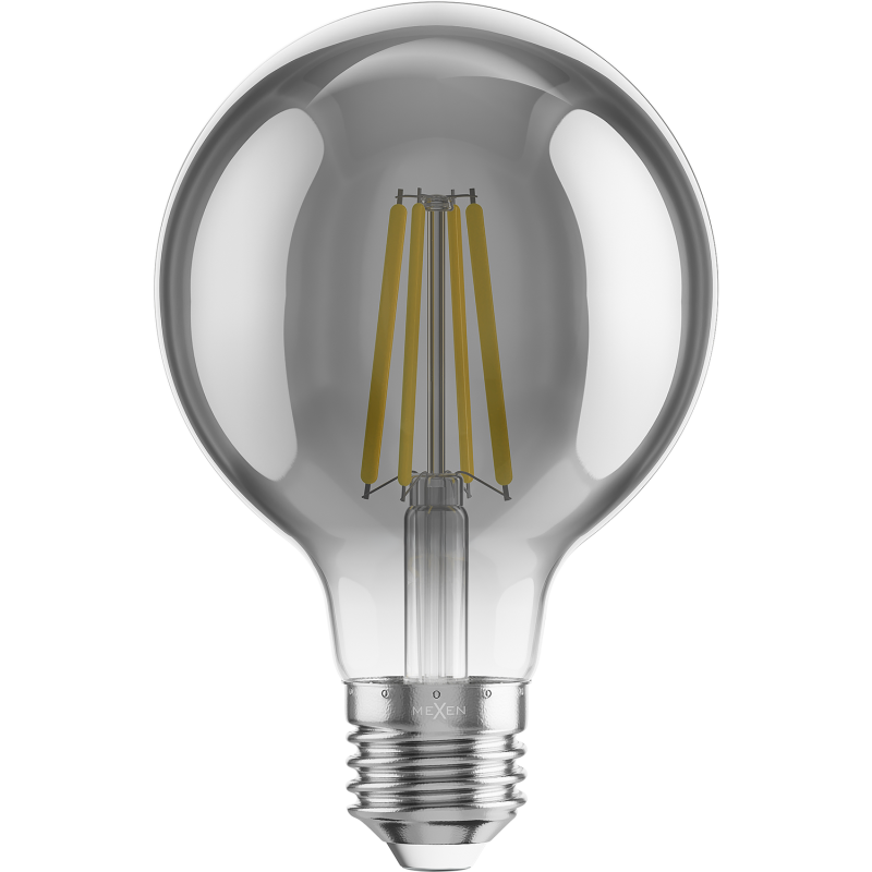 Mexen Vintis LED-Filamentlampe E27, G80, 8W, Warm - 2700K, 680 lm, Rauch - L155-E27-0827-70