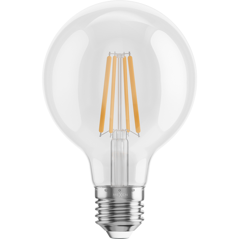 Mexen Vintis LED-Filamentbirne E27, G80, 8W, Warm - 2700K, 1055 lm, klar - L155-E27-0827-00