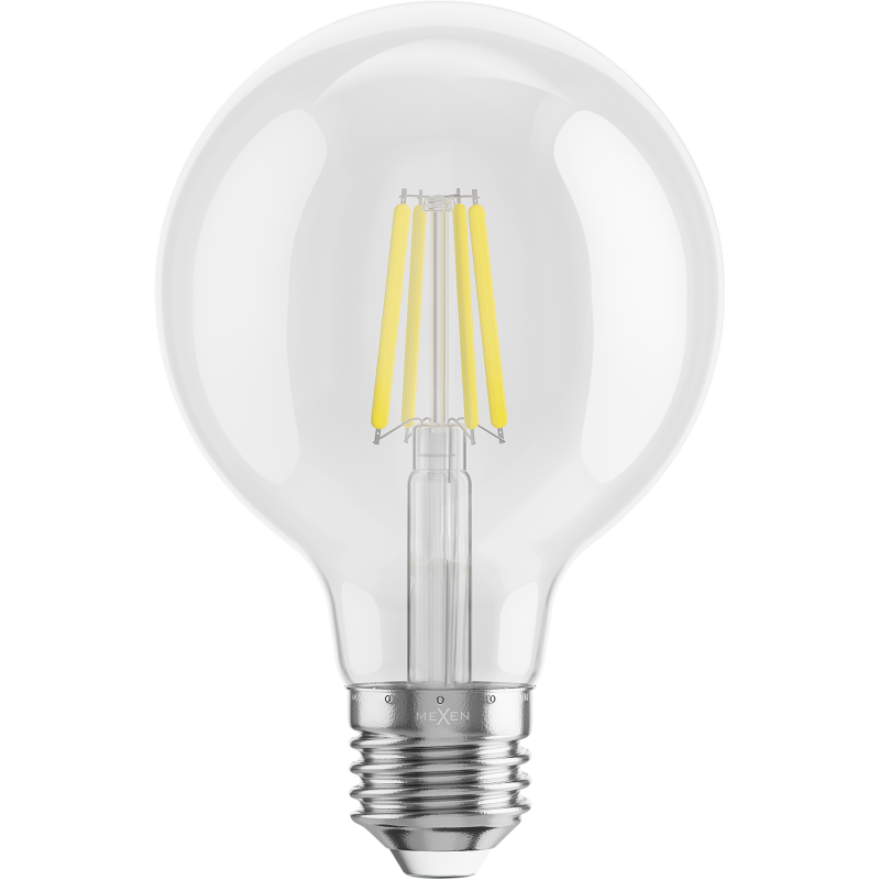 Mexen Vintis LED-Filament-Glühbirne E27, G80, 6W, Neutral - 4000K, 720 lm, klar - L155-E27-0640-00