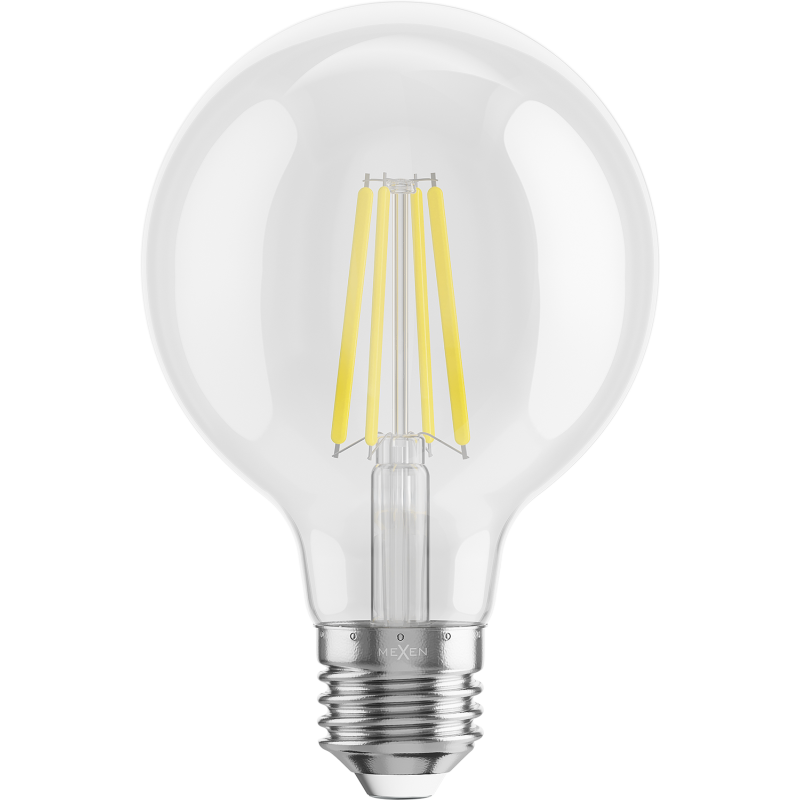 Mexen Vintis LED-Filamentlampe E27, G80, 8W, Neutral - 4000K, 1055 lm, klar - L155-E27-0840-00