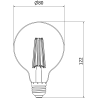 Mexen Vintis LED-Filament-Glühbirne E27, G80, 10W, Neutral - 4000K, 1320 lm, klar - L155-E27-1040-00