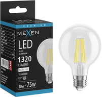 Mexen Vintis LED-Filament-Glühbirne E27, G80, 10W, Neutral - 4000K, 1320 lm, klar - L155-E27-1040-00
