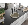 Mexen Diego Granitspüle 1-becken 488 x 480 mm, beige, schwarzer Siphon - 6512481000-69-B