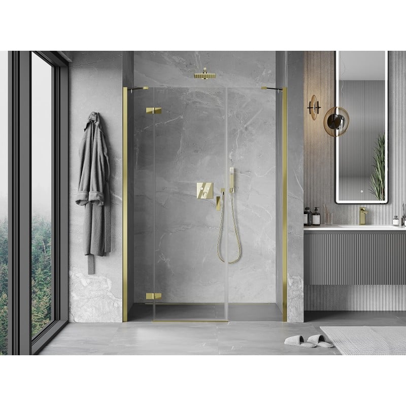 Mexen Mist-H Duschdrehüren links 155 cm, transparent, gold - 8A5-155-001-50-00-L