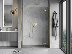Mexen Mist-H Duschdrehtür rechts 135 cm, transparent, gold - 8A5-135-001-50-00-P