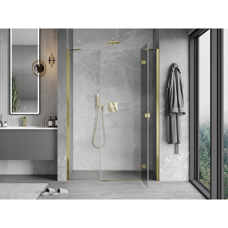 Mexen Mist-H Duschdrehtür rechts 155 cm, transparent, gold - 8A5-155-001-50-00-P