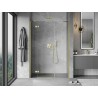 Mexen Mist-H linke, schwenkbare Duschabtrennung 135 cm, transparent, gold gebürstet - 8A5-135-001-55-00-L