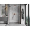 Mexen Mist-H Duschdrehtür rechts 140 cm, transparent, gebürstetes Kupfer - 8A5-140-001-65-00-P