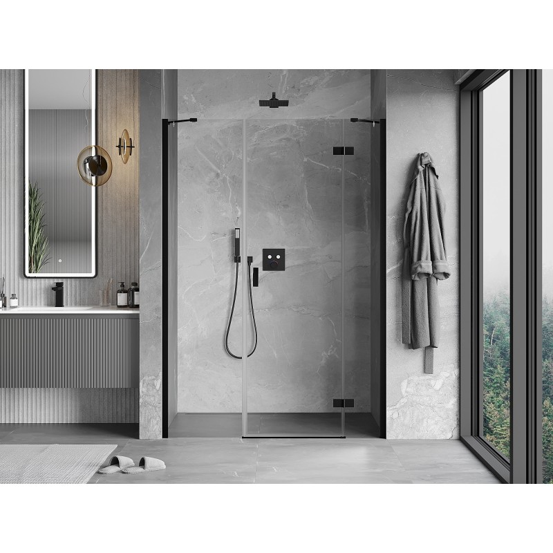 Mexen Mist-H Duschdrehtür rechts 135 cm, transparent, schwarz - 8A5-135-001-70-00-P
