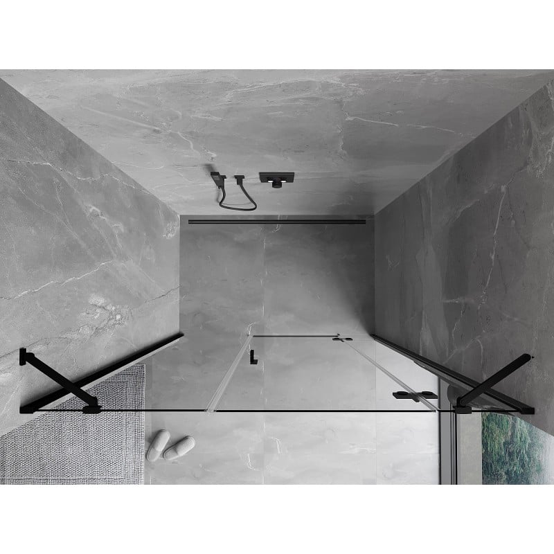 Mexen Mist-H Duschdrehtür rechts 155 cm, transparent, schwarz - 8A5-155-001-70-00-P