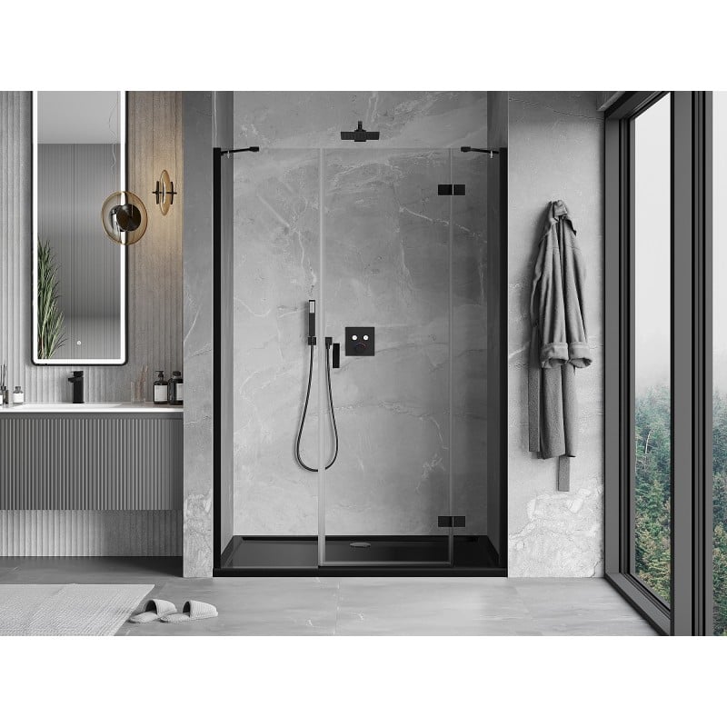 Mexen Mist-H Duschdrehtür rechts 160 cm, transparent, schwarz - 8A5-160-001-70-00-P