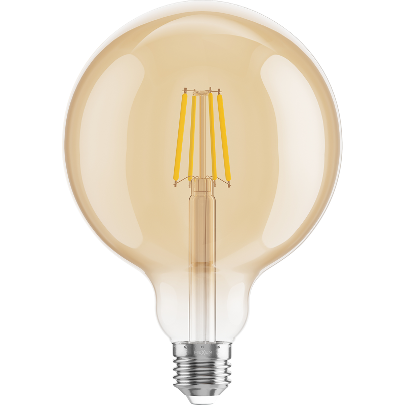 Mexen Vintis LED-Filamentlampe E27, G125, 4W, Warm - 2200K, 400 lm, Amber - L158-E27-0422-50