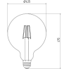Mexen Vintis LED-Filamentlampe E27, G125, 4W, Warm - 2200K, 400 lm, Amber - L158-E27-0422-50