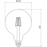 Mexen Vintis LED-Filament-Glühbirne E27, G125, 6W, Warm - 2700K, 720 lm, klar - L158-E27-0627-00