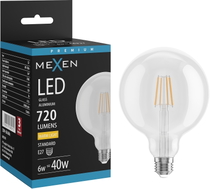 Mexen Vintis LED-Filament-Glühbirne E27, G125, 6W, Warm - 2700K, 720 lm, klar - L158-E27-0627-00