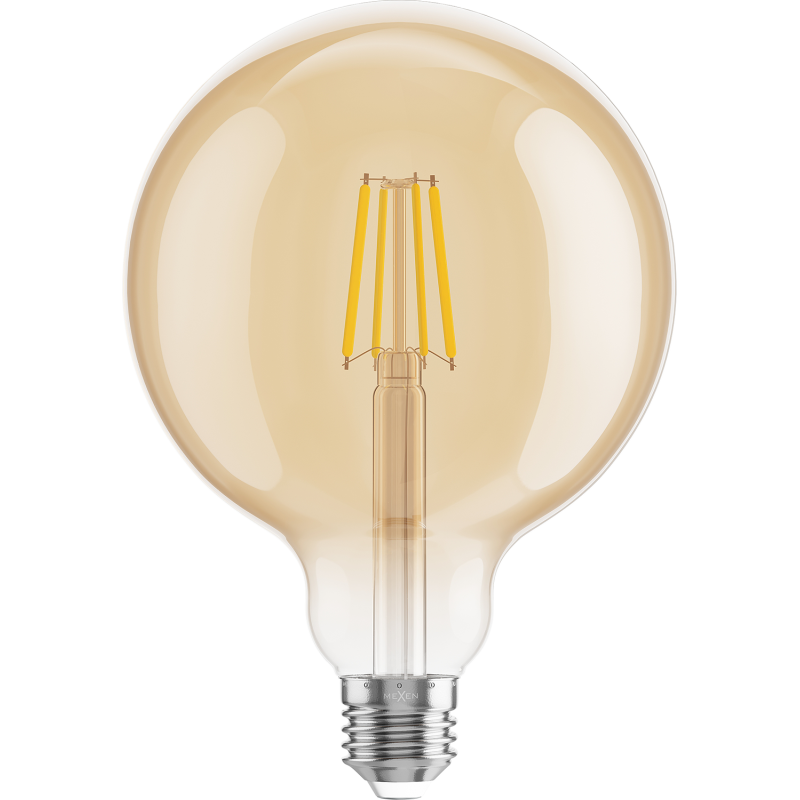 Mexen Vintis LED-Filament-Glühbirne E27, G125, 6W, Warm - 2700K, 600 lm, Amber - L158-E27-0627-50