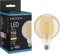 Mexen Vintis LED-Filamentlampe E27, G125, 8W, Warm - 2700K, 750 lm, amber - L158-E27-0827-50