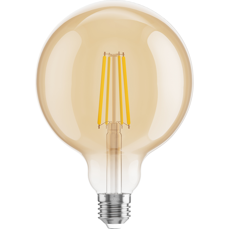 Mexen Vintis LED-Filamentlampe E27, G125, 8W, Warm - 2700K, 750 lm, amber - L158-E27-0827-50