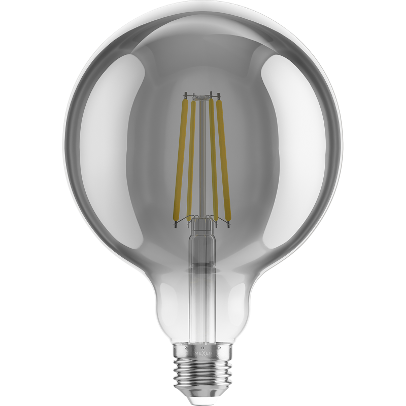 Mexen Vintis LED-Filament-Glühbirne E27, G125, 8W, Warm - 2700K, 680 lm, Rauch - L158-E27-0827-70