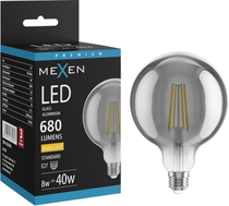 Mexen Vintis LED-Filament-Glühbirne E27, G125, 8W, Warm - 2700K, 680 lm, Rauch - L158-E27-0827-70