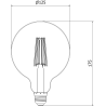 Mexen Vintis LED-Filament-Birne E27, G125, 12W, Warm - 2700K, 1560 lm, klar - L158-E27-1227-00