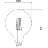 Mexen Vintis LED-Filamentlampe E27, G125, 8W, Neutral - 4000K, 1055 lm, klar - L158-E27-0840-00