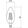 Mexen Vintis LED-Filamentlampe E14, C35, 4W, Warm - 2700K, 470 lm, klar - L154-E14-0427-00